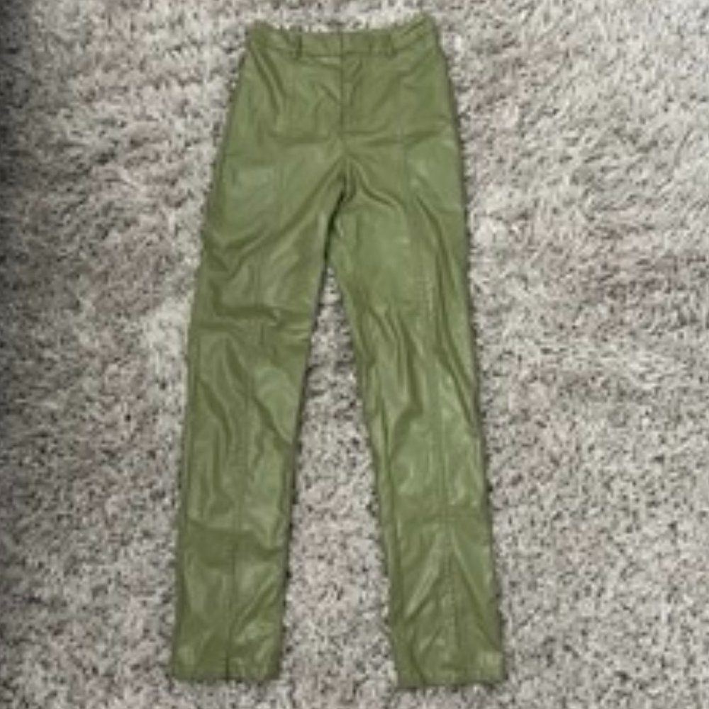 PLT Green Leather Pants (Never Worn)